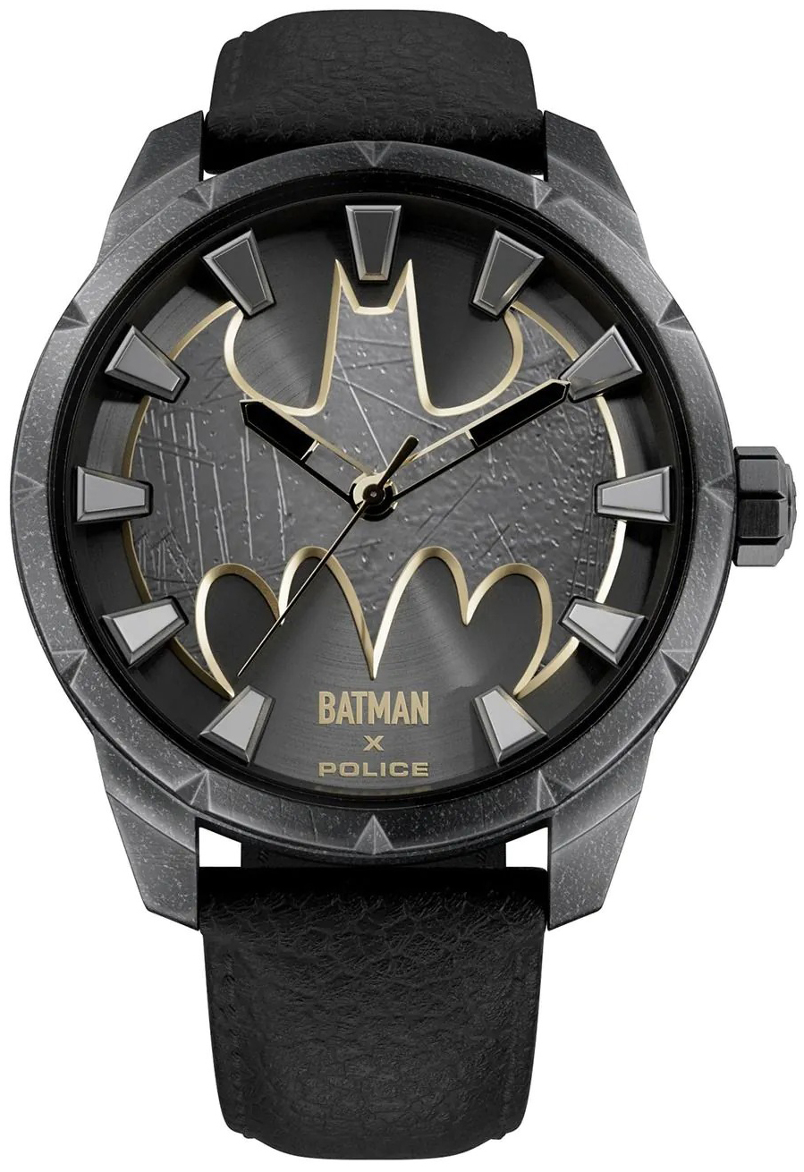 Police Herrklocka PEWGA0075501 Batman Gr&aring;/L&auml;der &Oslash;45 mm
