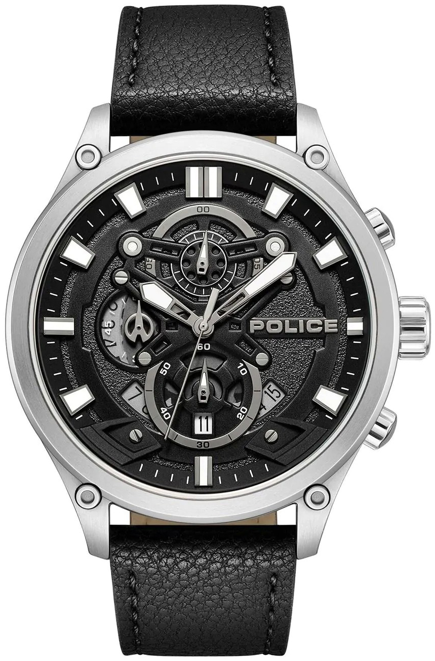 Police Herrklocka PEWGC0054205 Wadden Svart/L&auml;der &Oslash;46 mm