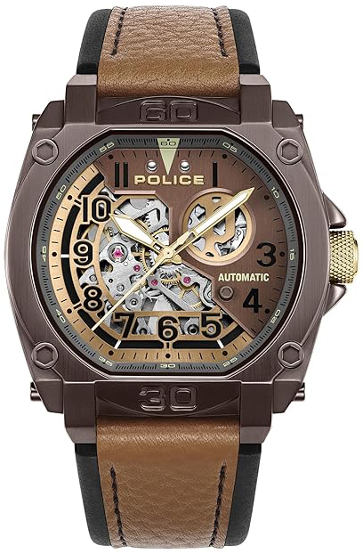 Police Herrklocka PEWGE0040002 Norwood Brun/Läder - Police