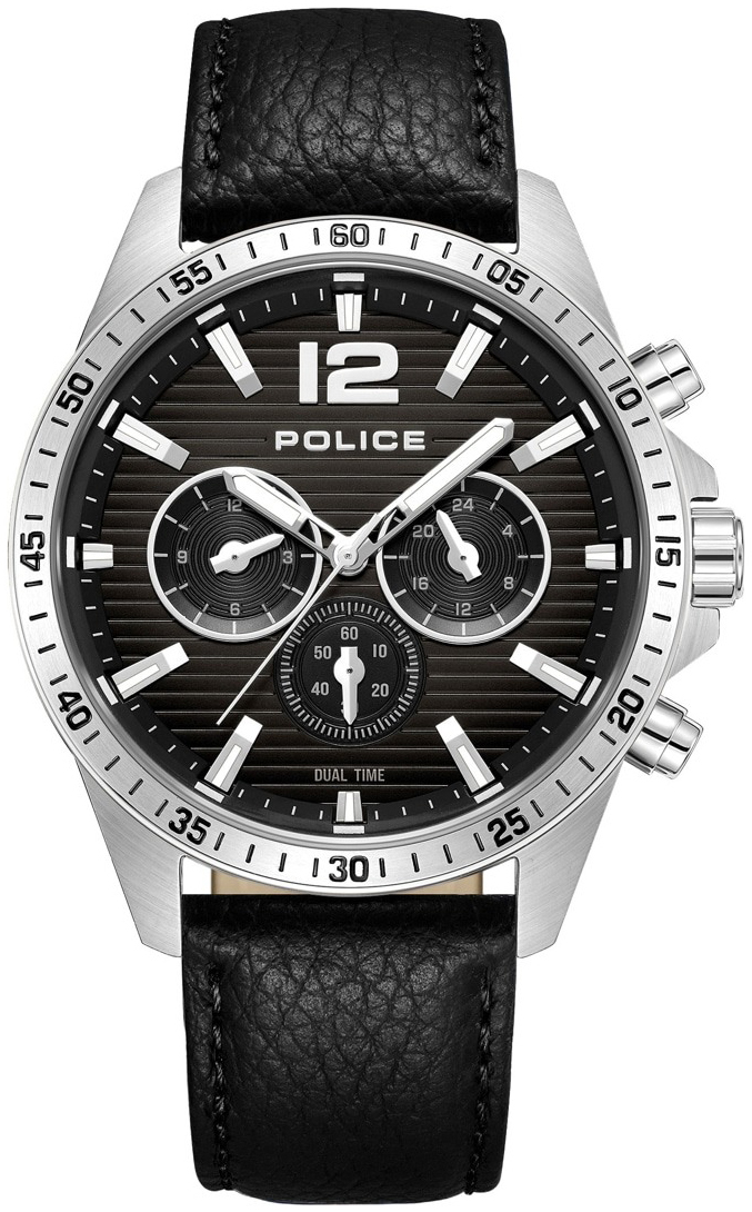 Police Herrklocka PEWGF0040101 Chester Svart/Läder Ø45 mm