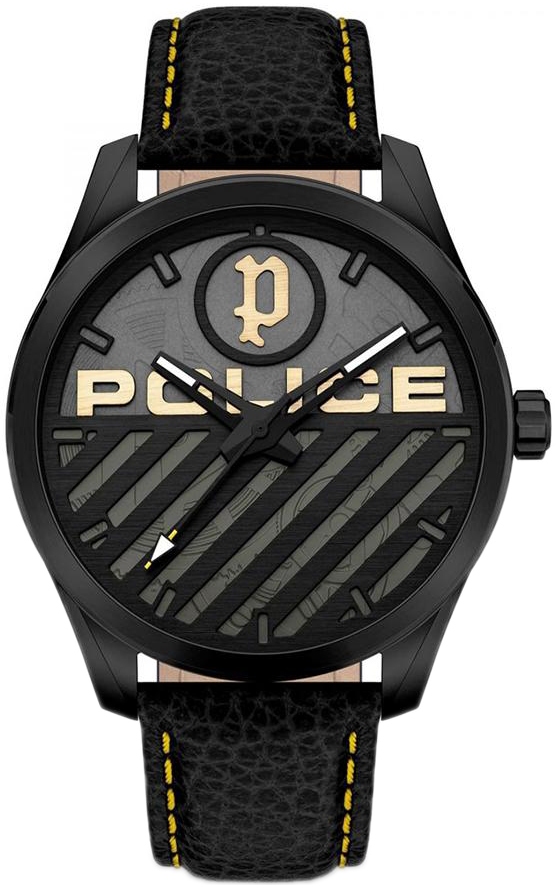 Police Herrklocka PEWJA2121403 Grille Grå/Läder Ø42 mm