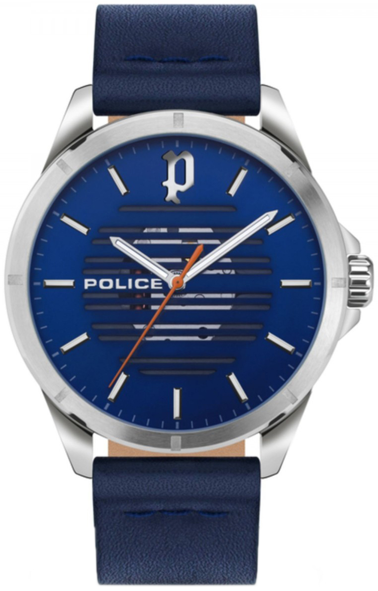 Police Herrklocka PEWJA2204501 Barwara Blå/Läder Ø45 mm - Police