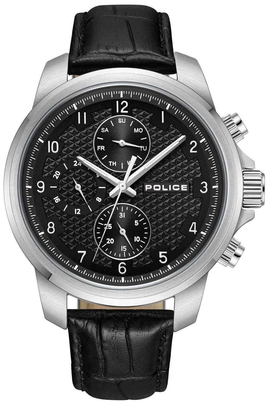 Police Herrklocka PEWJF0021503 Mensor Svart/L&auml;der &Oslash;44 mm