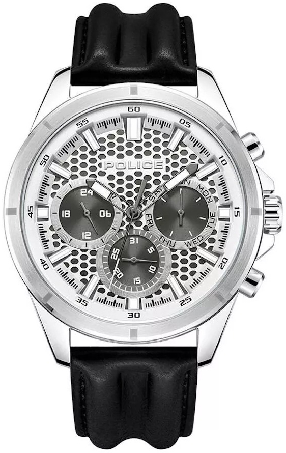 Police Herrklocka PEWJF2204104 Malawi Silverfärgad/Läder Ø45 mm - Police