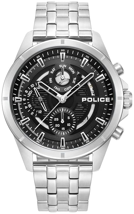 Police Herrklocka PEWJK0004605 Malawi Svart/St&aring;l &Oslash;45 mm