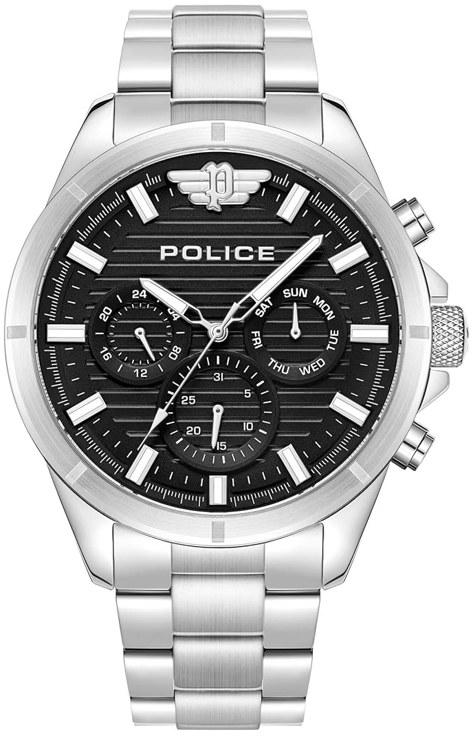 Police Herrklocka PEWJK2227806 Malawi Svart/Stål Ø45 mm