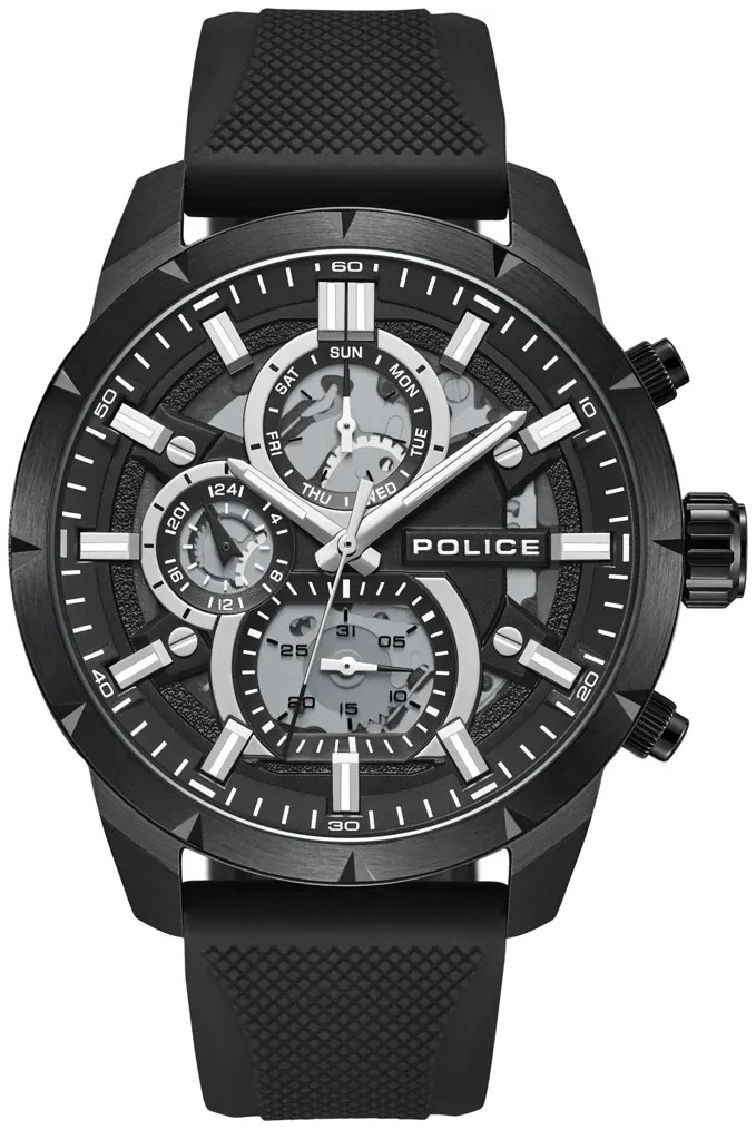 Police Herrklocka PEWJQ0058703 Neist Svart/Gummi &Oslash;46 mm