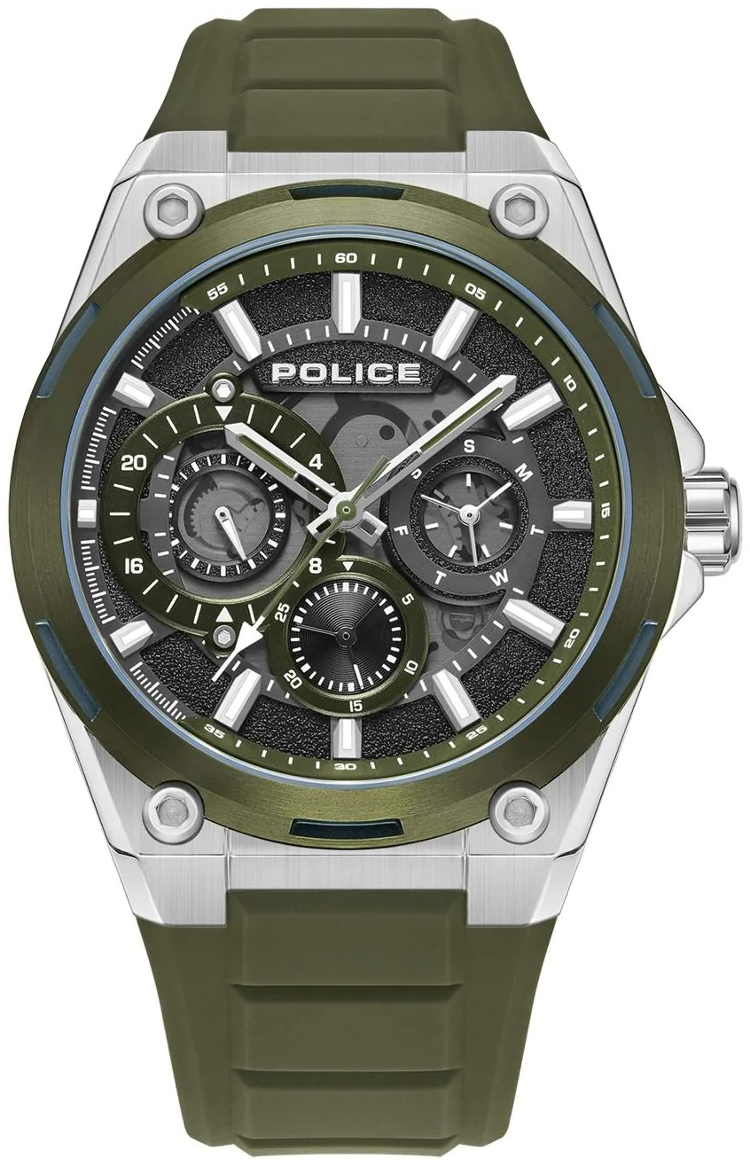 Police Herrklocka PEWJQ2203242 Salkantay Svart/Gummi Ø45 mm