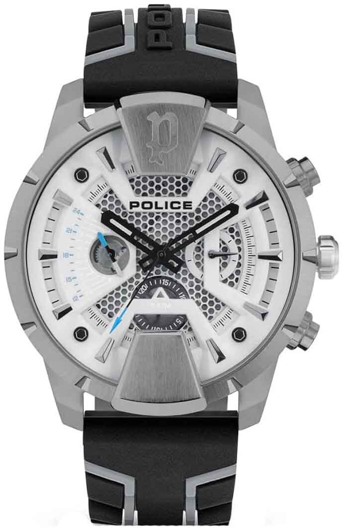 Police Herrklocka PEWJQ2203702 Huntley Silverfärgad/Gummi Ø48 mm - Police