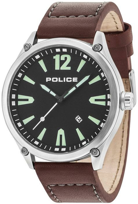 Police Herrklocka PL15244JBS.02 Denton Svart/Läder Ø48 mm - Police