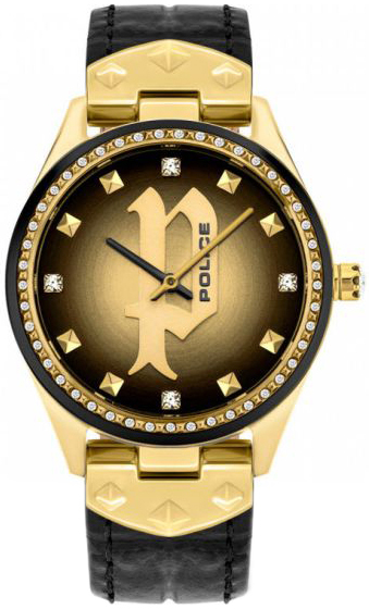 Police Damklocka PL16029MSGB.02 Pongua Guld/Gulguldtonat stål Ø36 mm - Police