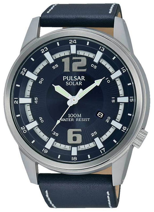 Pulsar Pulsar X Herrklocka PX3083X1 Blå/Läder Ø47 mm