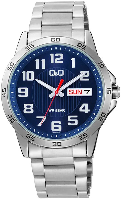 Q&Q Herrklocka A37A-003PY Blå/Stål Ø42 mm - Q&Q