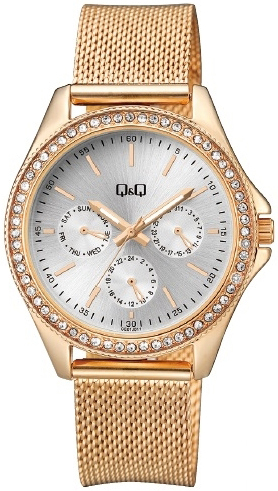 Q&Q Damklocka CE01J011Y Classic Silverfärgad/Roséguldstonat - Q&Q