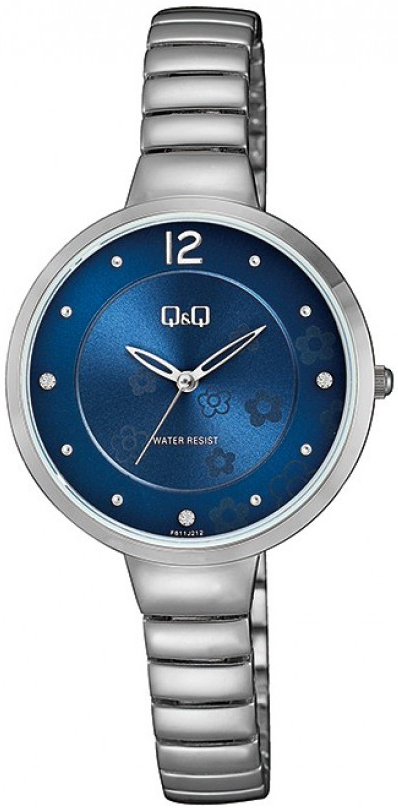 Q&Q Damklocka F611J212Y Classic Blå/Stål Ø34 mm