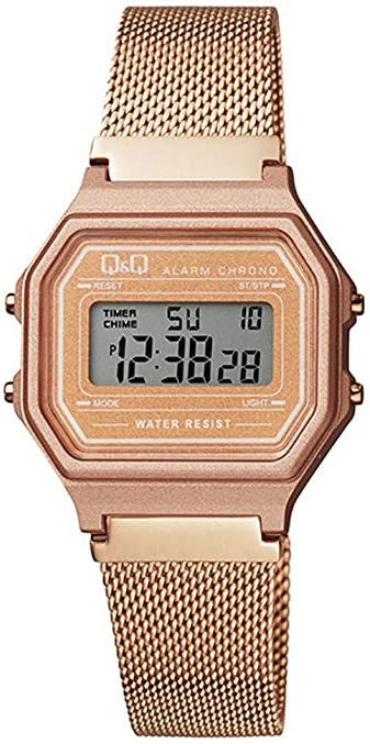 Q&Q Damklocka M173J030Y Classic LCD/Roséguldstonat stål Ø34 mm