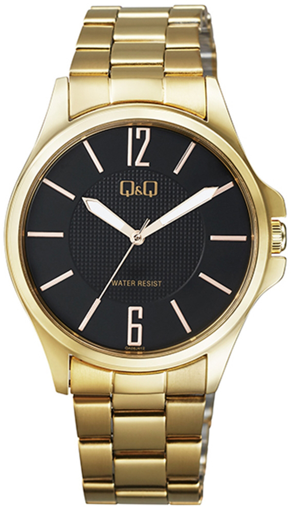 Q&Q Herrklocka QA06J002Y Classic Svart/Gulguldtonat stål Ø39 mm - Q&Q