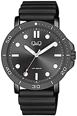 Q&Q Herrklocka QB86J502Y Classic Svart/Gummi Ø44 mm - Q&Q