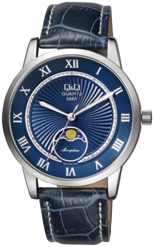 Q&Q Herrklocka QZ10J318Y Classic Blå/Läder Ø40 mm - Q&Q