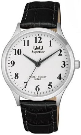 Q&Q Herrklocka S278J304Y Classic Vit/Läder Ø40 mm - Q&Q