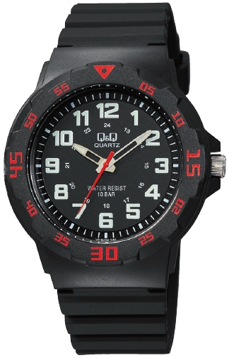 Q&Q Herrklocka VR18J006Y Classic Svart/Gummi Ø43 mm