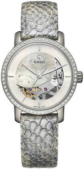 Rado Damklocka R14058905 Diamaster Silverfärgad/Läder Ø35 mm - Rado