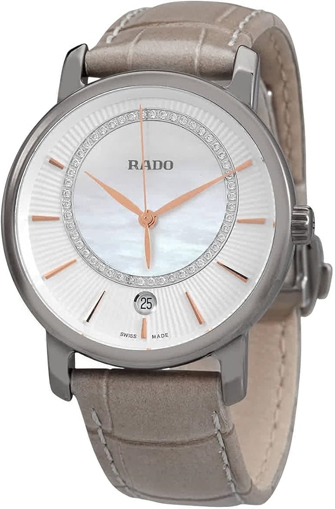 Rado Damklocka R14064935 Diamaster Vit/Läder Ø33 mm - Rado