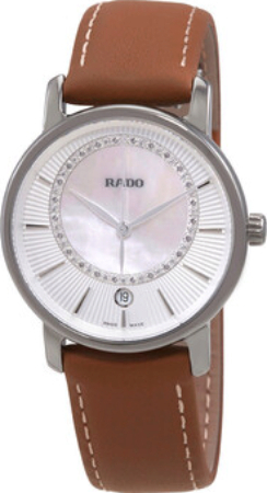 Rado Damklocka R14064945 Diamaster Vit/Läder Ø33 mm - Rado