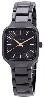 Rado Damklocka R27080172 True Square Svart/Keramik Ø29.2 mm - Rado