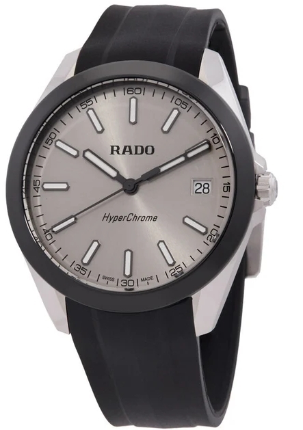 Rado Herrklocka R32280109 HyperChrome Silverf&auml;rgad/Gummi &Oslash;41.5 mm