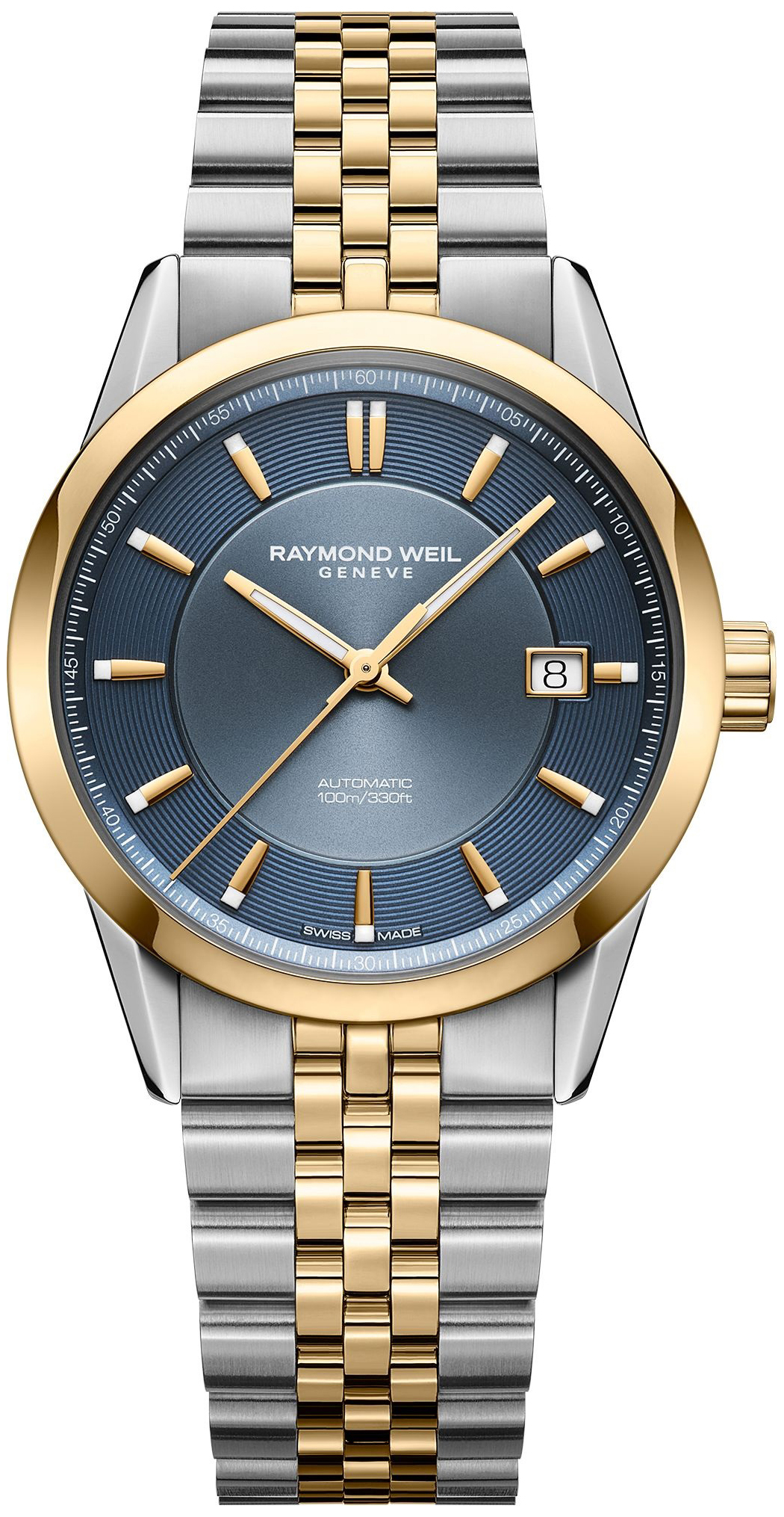 Raymond Weil Damklocka 2771-STP-50051 Freelancer Bl&aring;/Gulguldtonat