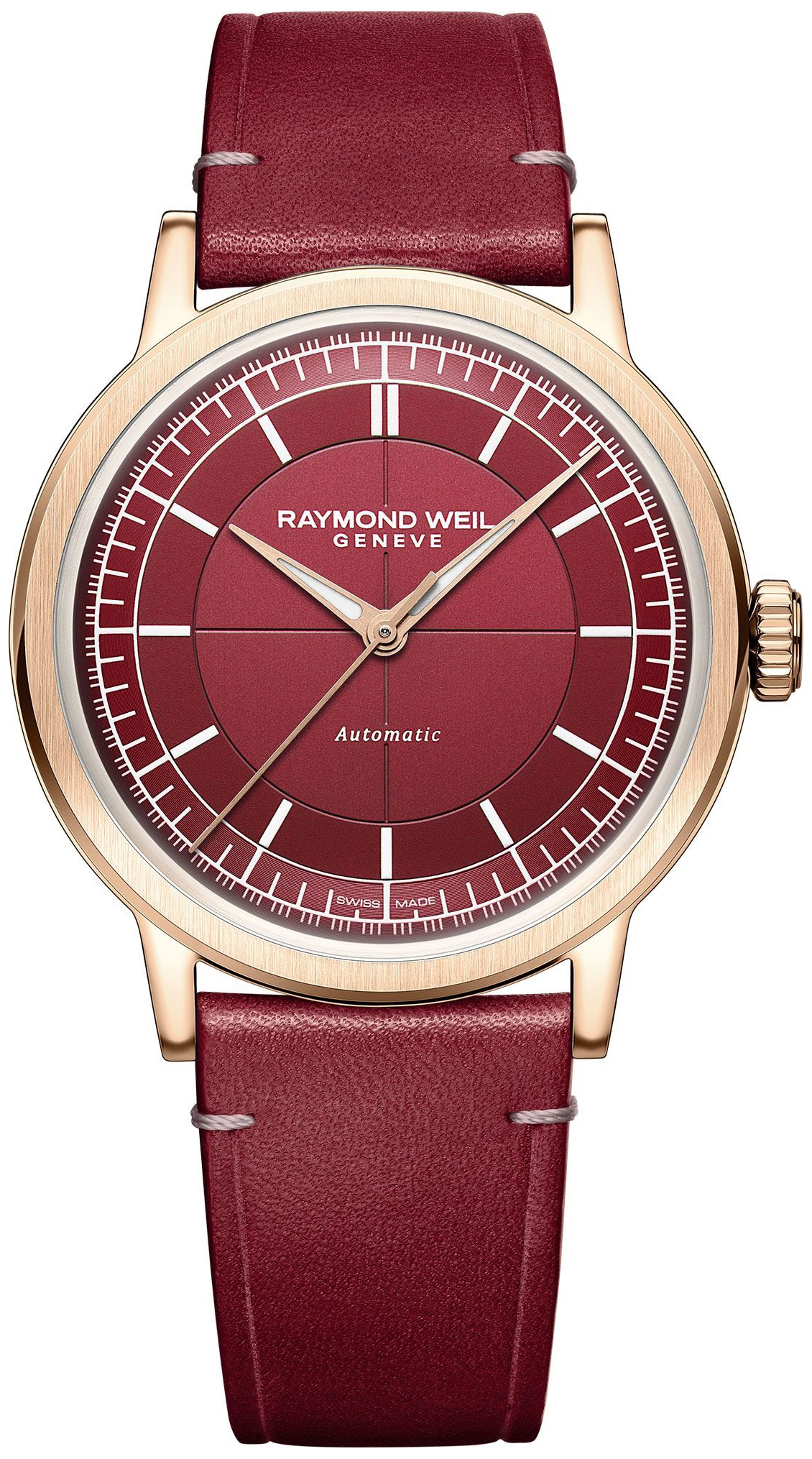 Raymond Weil Herrklocka 2925-PC5-45001 Millesime R&ouml;d/L&auml;der &Oslash;39 mm