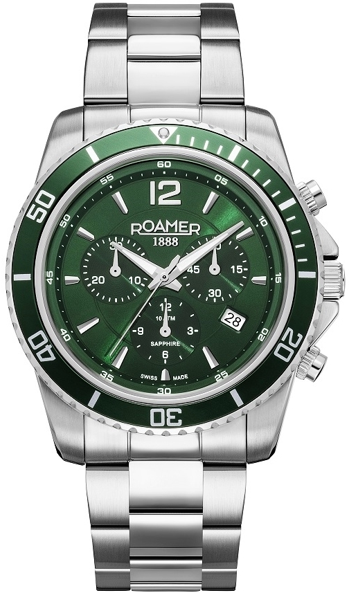 Roamer Monza Herrklocka 862837-41-75-20 Nautic 100 Chrono Grön/Stål - Roamer Monza