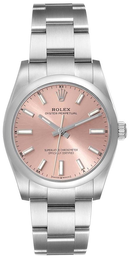 Rolex Damklocka 124200-0004 Oyster Perpetual 34 Rosa/18 karat vitt - Rolex