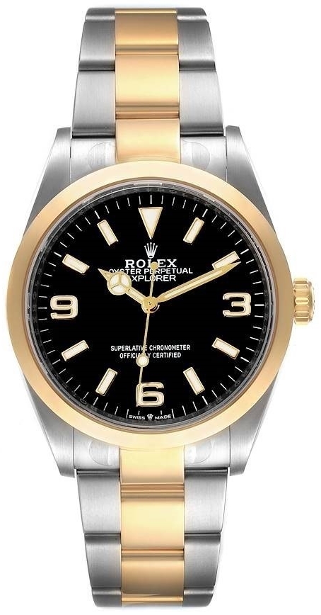 Rolex Herrklocka 124273-0001 Explorer Svart/18 karat gult guld Ø36 mm - Rolex