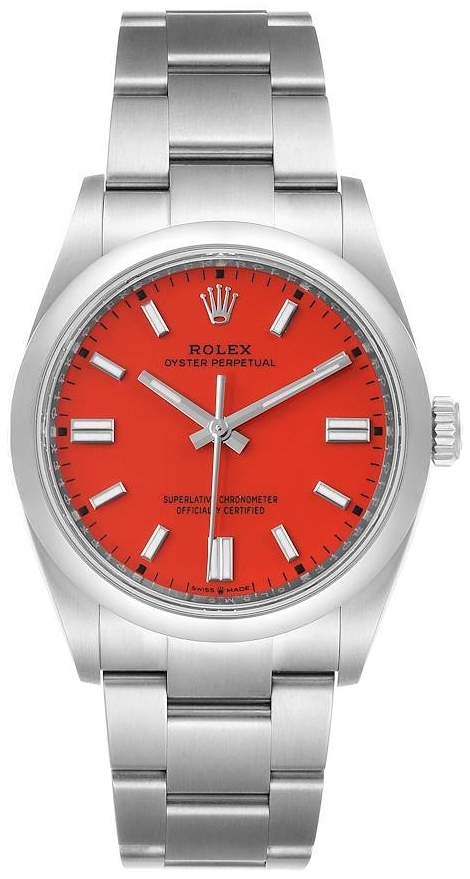 Rolex Herrklocka 126000-0007 Oyster Perpetual 36 Röd/Stål Ø36 mm - Rolex