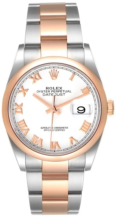 Rolex Damklocka 126201-0016 Datejust 36 Vit/18 karat roséguld Ø36 mm