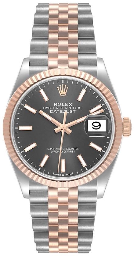 Rolex Damklocka 126231-0013 Datejust 36 Grå/18 karat roséguld Ø36 - Rolex