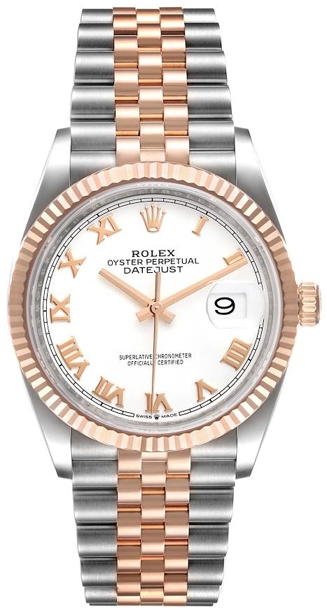 Rolex Damklocka 126231-0015 Datejust 36 Vit/18 karat roséguld Ø36 mm - Rolex
