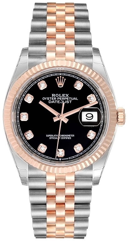 Rolex Damklocka 126231-0019 Datejust 36 Svart/18 karat roséguld Ø36 - Rolex