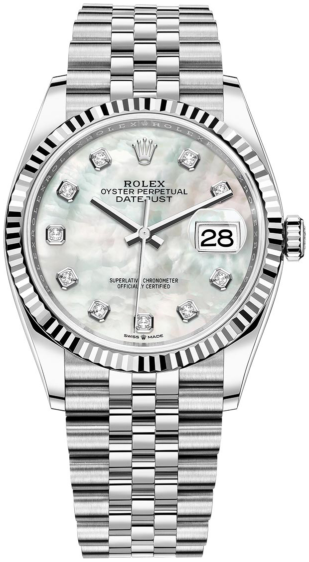 Rolex Damklocka 126234-0019 Datejust 36 Vit/St&aring;l &Oslash;36 mm