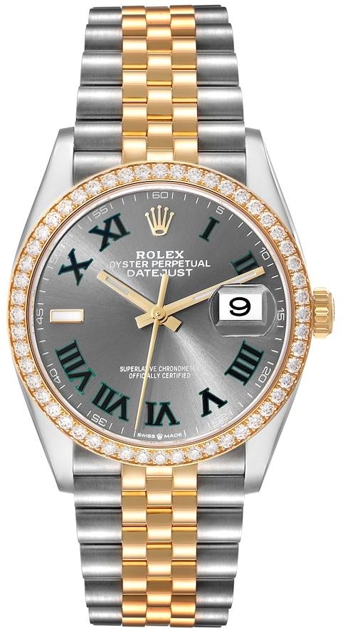 Rolex Herrklocka 126283RBR-0021 Datejust 36 Grå/Stål Ø36 mm - Rolex