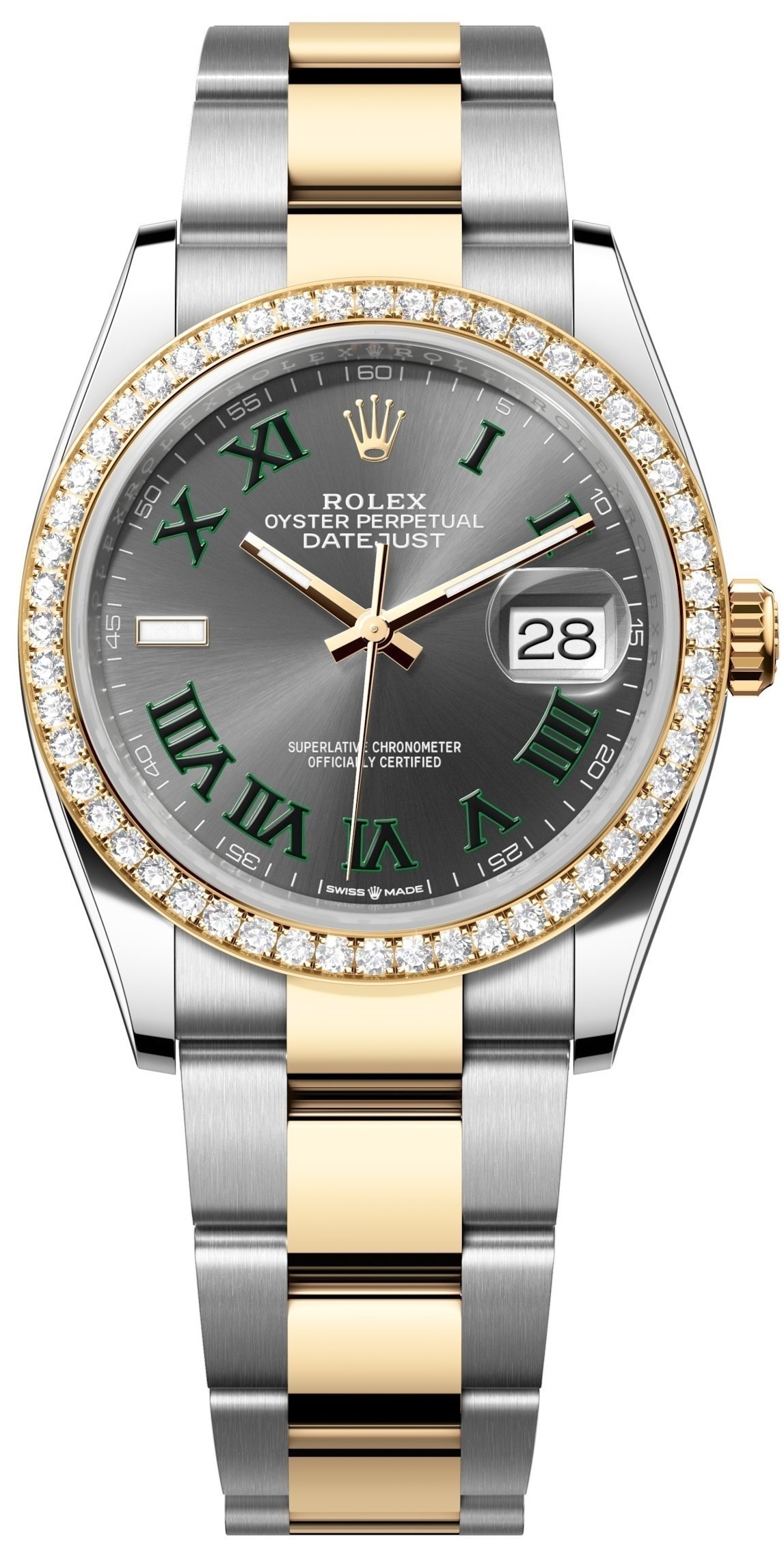 Rolex Herrklocka 126283RBR-0022 Datejust 36 Grå/Stål Ø36 mm - Rolex