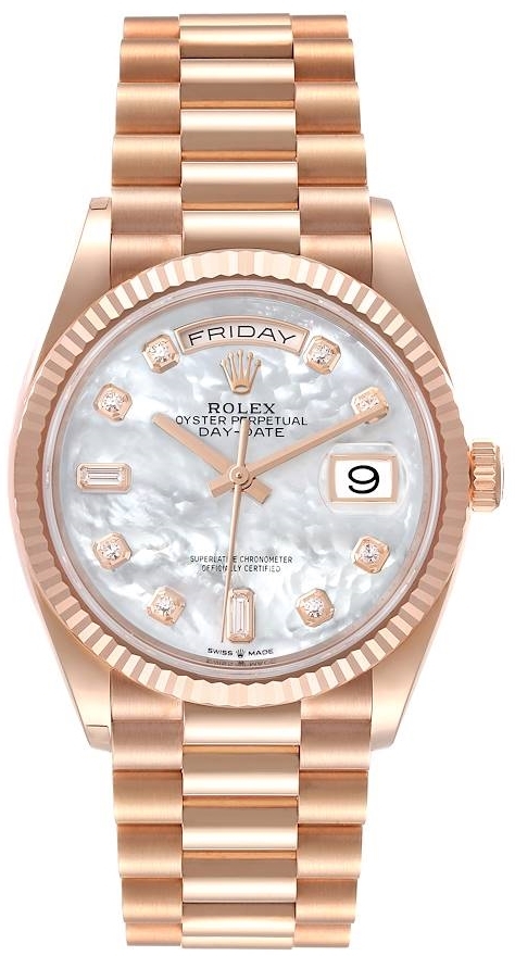 Rolex Herrklocka 128235-0029 Day-Date 36 Vit/18 karat roséguld Ø36 - Rolex