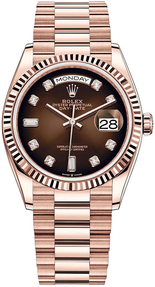 Rolex Damklocka 128235-0037 Day-Date 36 Brun/18 karat roséguld Ø36 - Rolex