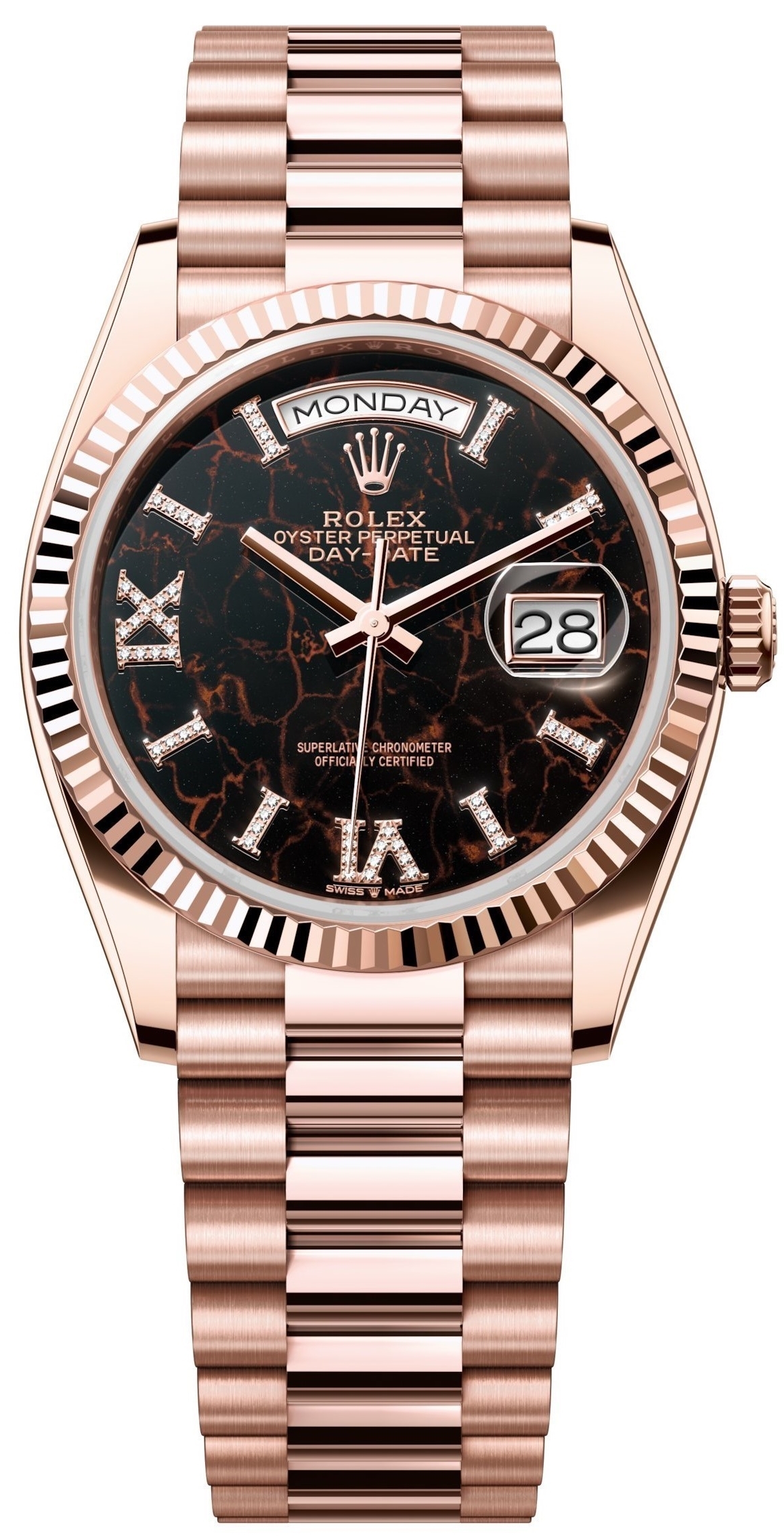 Rolex Herrklocka 128235-0041 Day-Date 36 Brun/18 karat roséguld Ø36 - Rolex