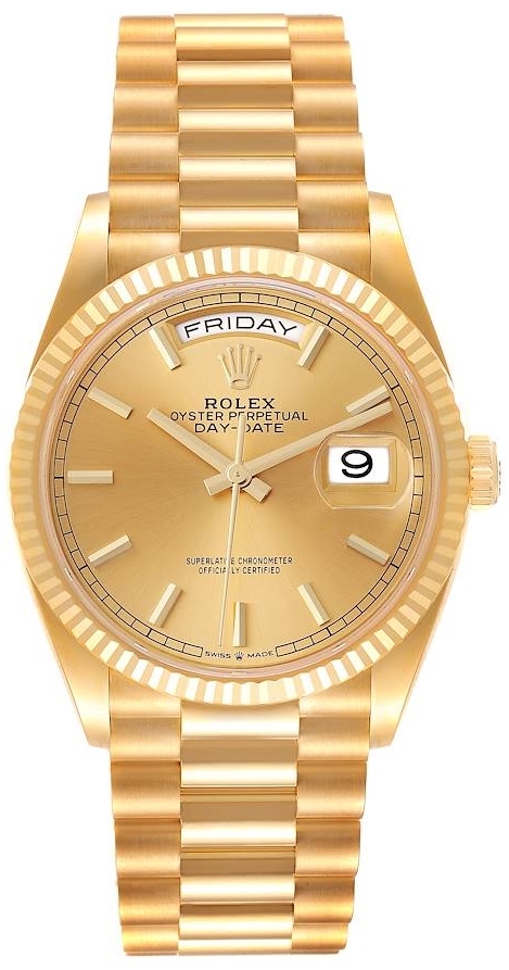 Rolex Damklocka 128238-0045 Day-Date 36 Guld/18 karat gult guld Ø36