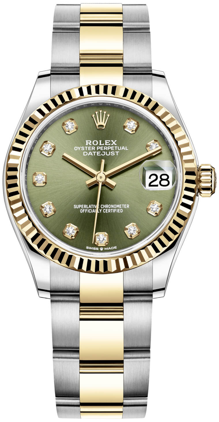 Rolex Damklocka 278273-0029 Datejust 31 Grön/18 karat gult guld Ø31 - Rolex