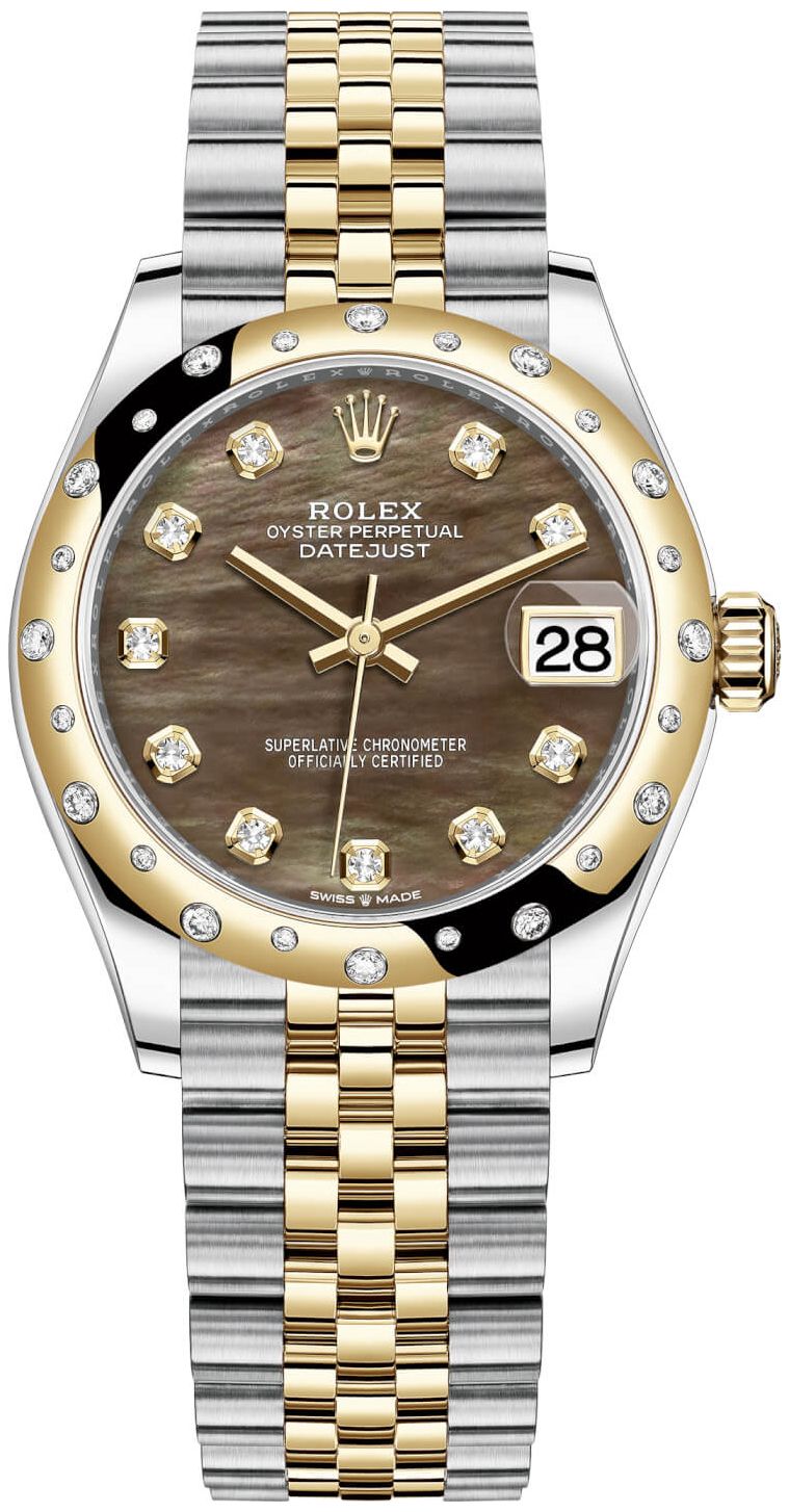 Rolex Damklocka 278343RBR-0024 Datejust 31 Svart/18 karat gult guld - Rolex
