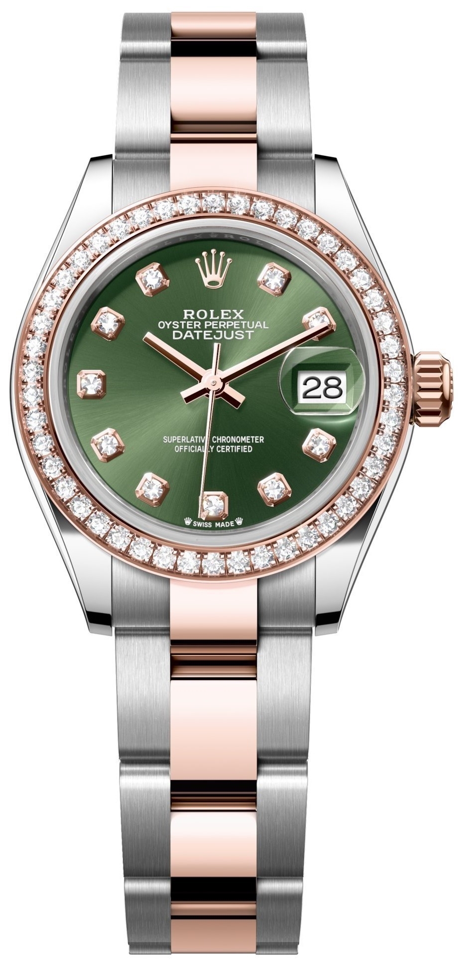 Rolex Damklocka 279381RBR-0008 Lady-Datejust 28 Grön/Stål Ø28 mm - Rolex